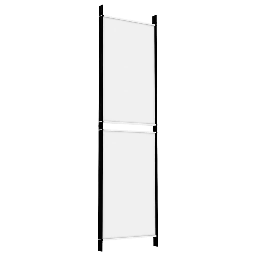 4-Panel Room Divider White 200x180 cm Fabric 350214