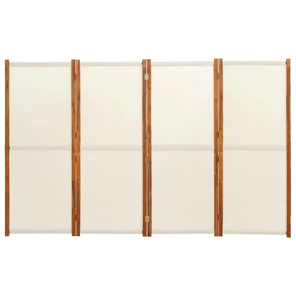 4-Panel Room Divider Cream White 280x180 cm 319184