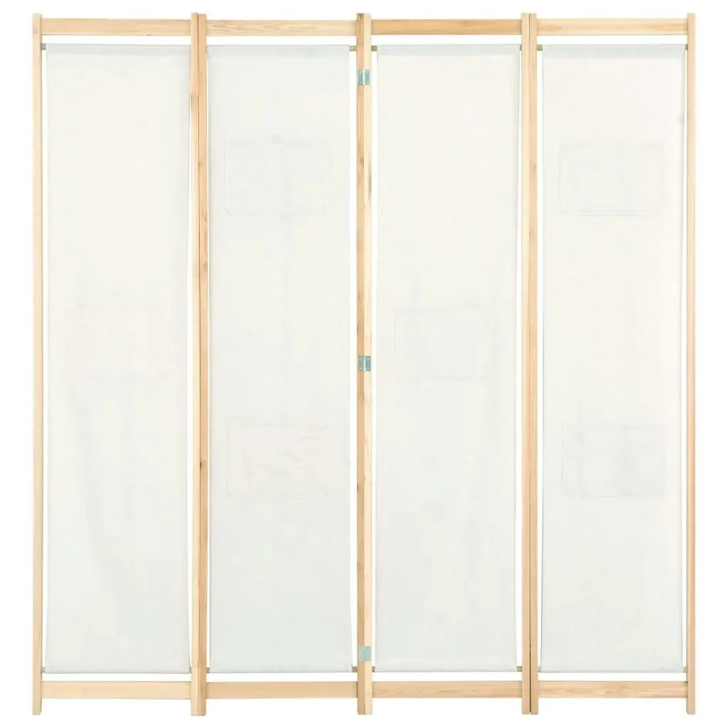 4-Panel Room Divider Cream 160x170x4 cm Fabric 248173