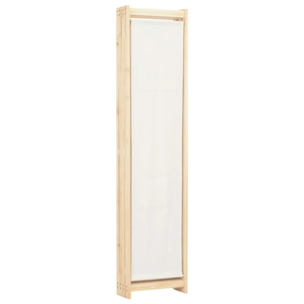 4-Panel Room Divider Cream 160x170x4 cm Fabric 248173