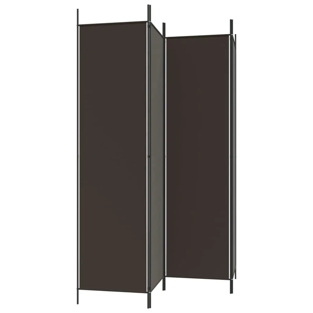 4-Panel Room Divider Brown 200x200 cm Fabric 350183