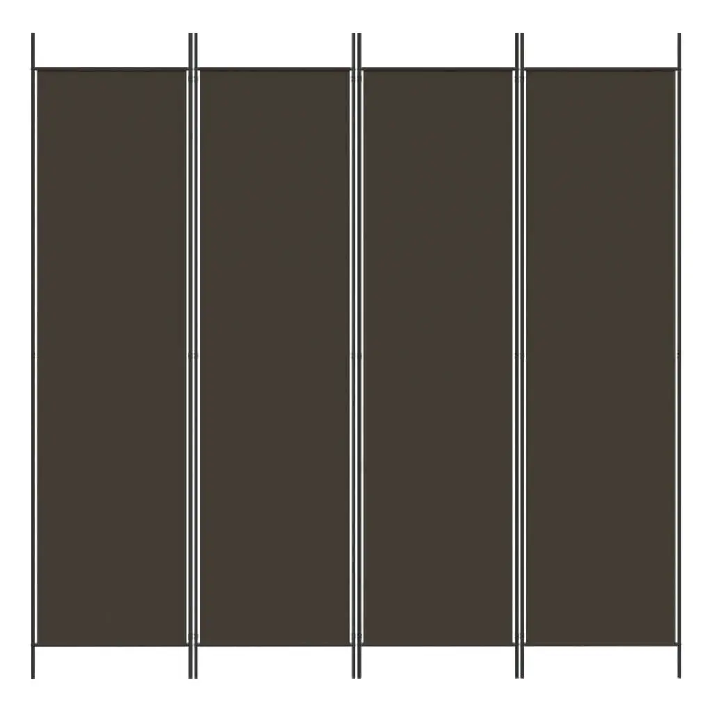 4-Panel Room Divider Brown 200x200 cm Fabric 350183