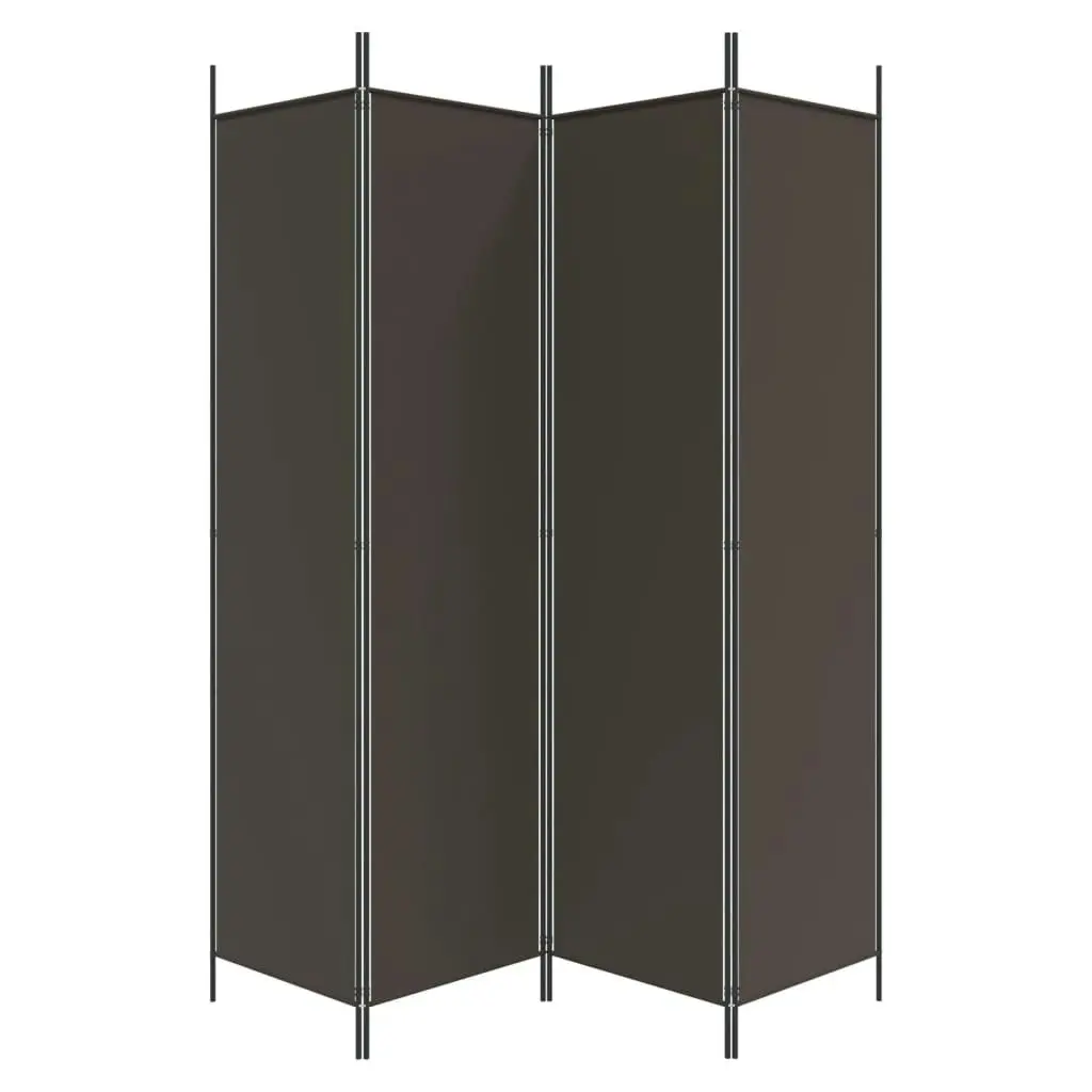 4-Panel Room Divider Brown 200x200 cm Fabric 350183