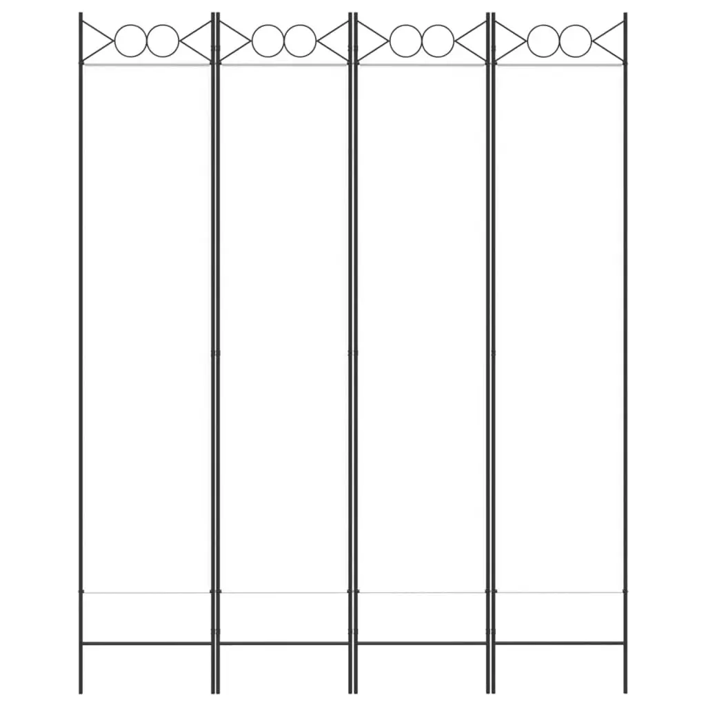 4-Panel Room Divider White 160x200 cm Fabric 350150