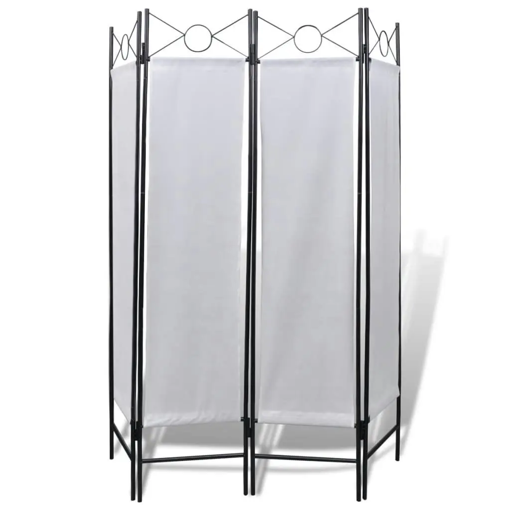 4-Panel Room Divider Privacy Folding Screen White 160 x 180 cm 240808