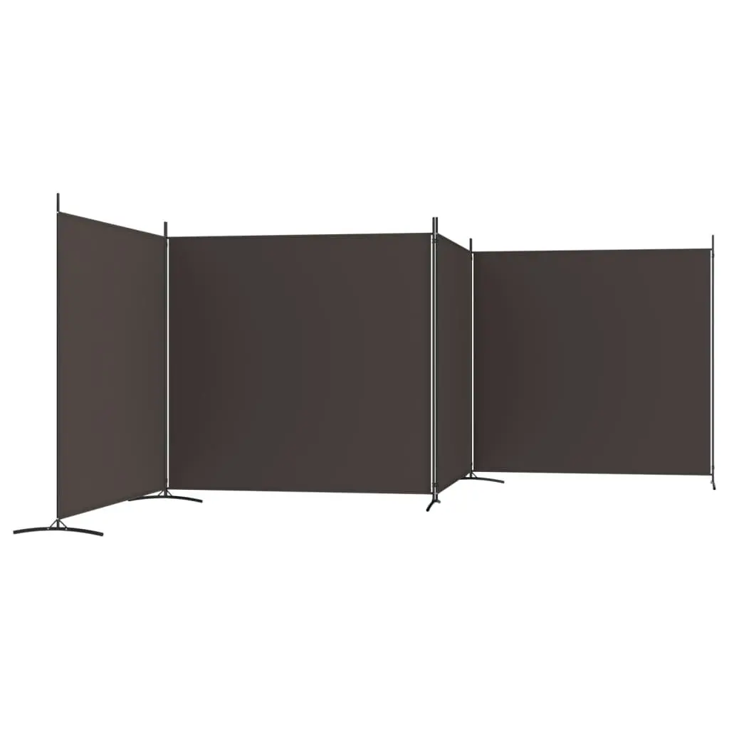 4-Panel Room Divider Brown 698x180 cm Fabric 350283