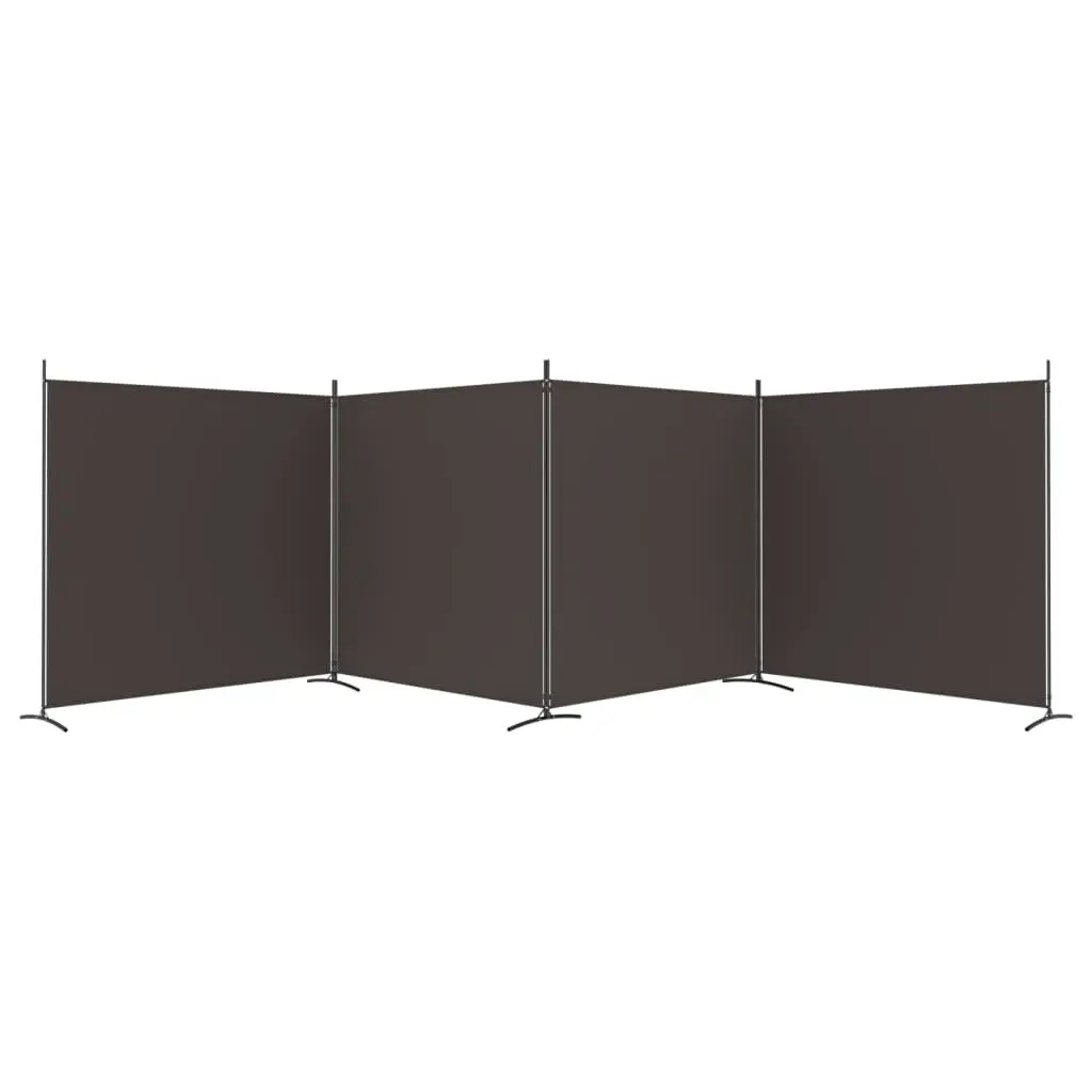 4-Panel Room Divider Brown 698x180 cm Fabric 350283