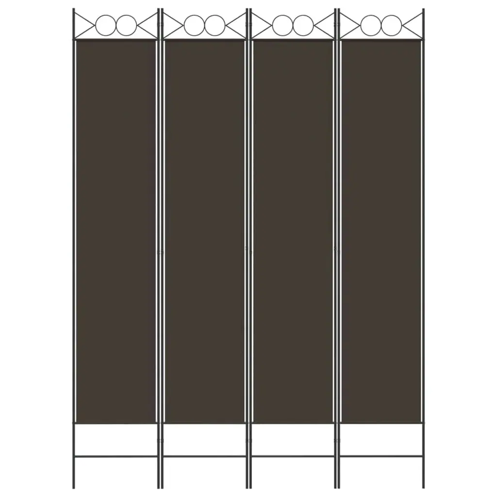 4-Panel Room Divider Brown 160x220 cm Fabric 350167