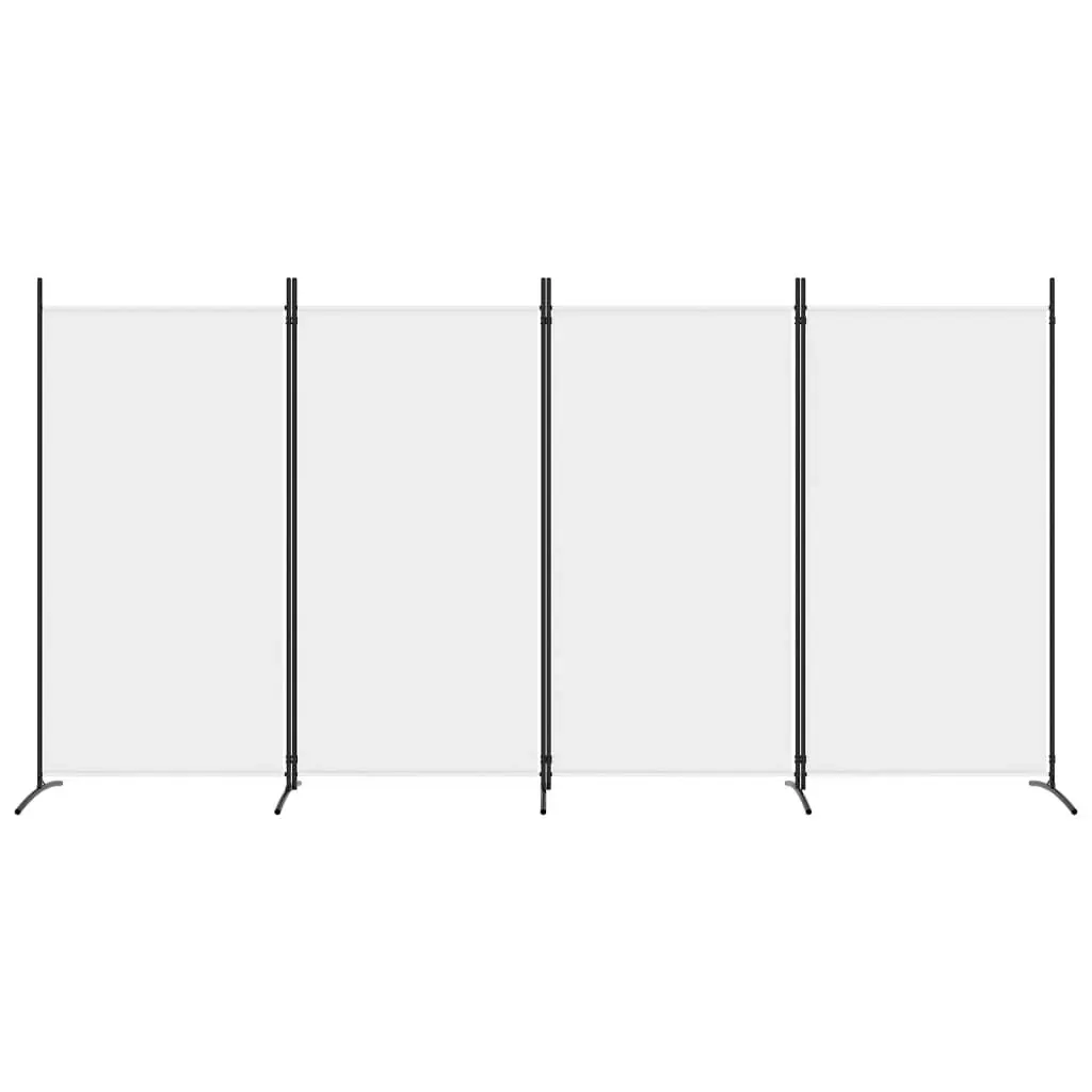 4-Panel Room Divider White 346x180 cm Fabric 350262