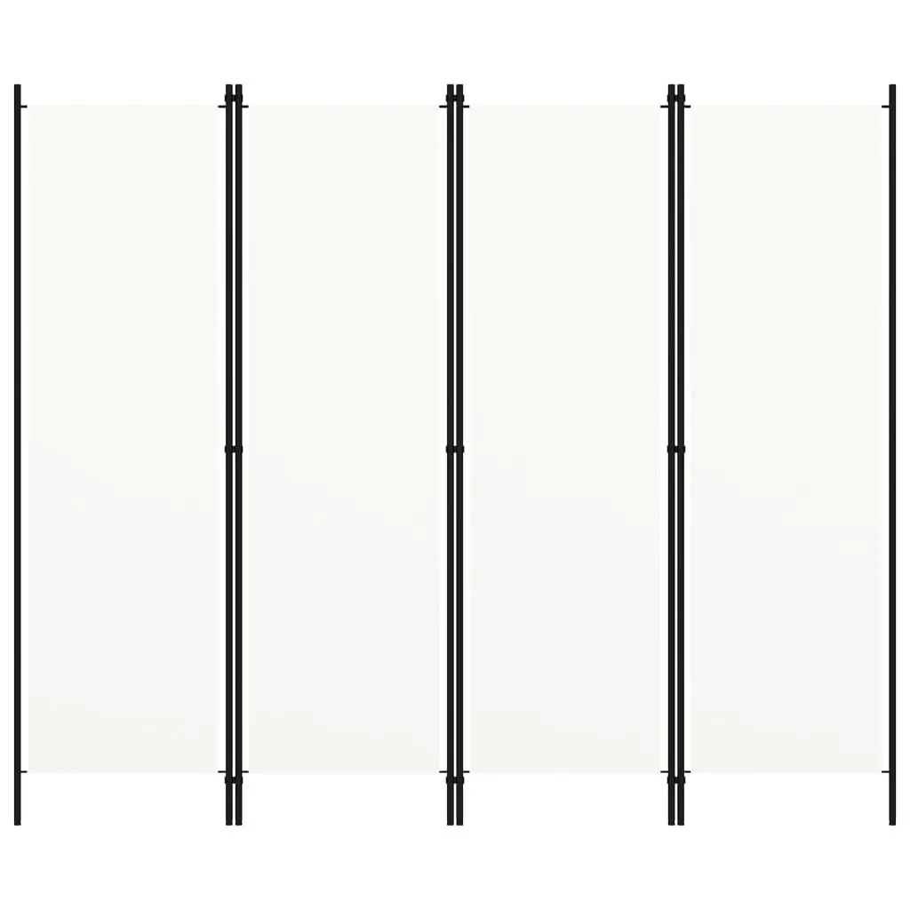 4-Panel Room Divider White 200x180 cm 320719