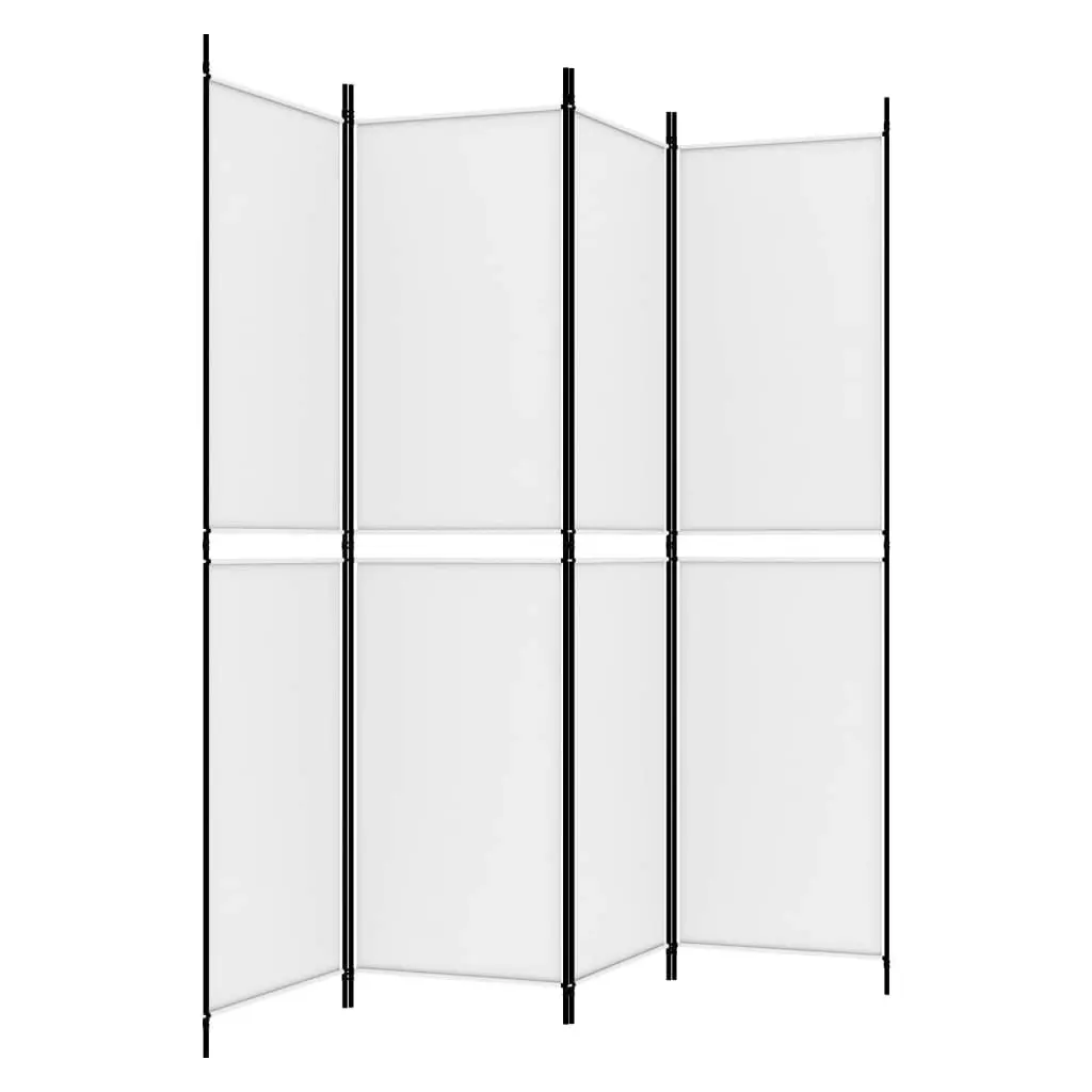 4-Panel Room Divider White 200x200 cm Fabric 350230