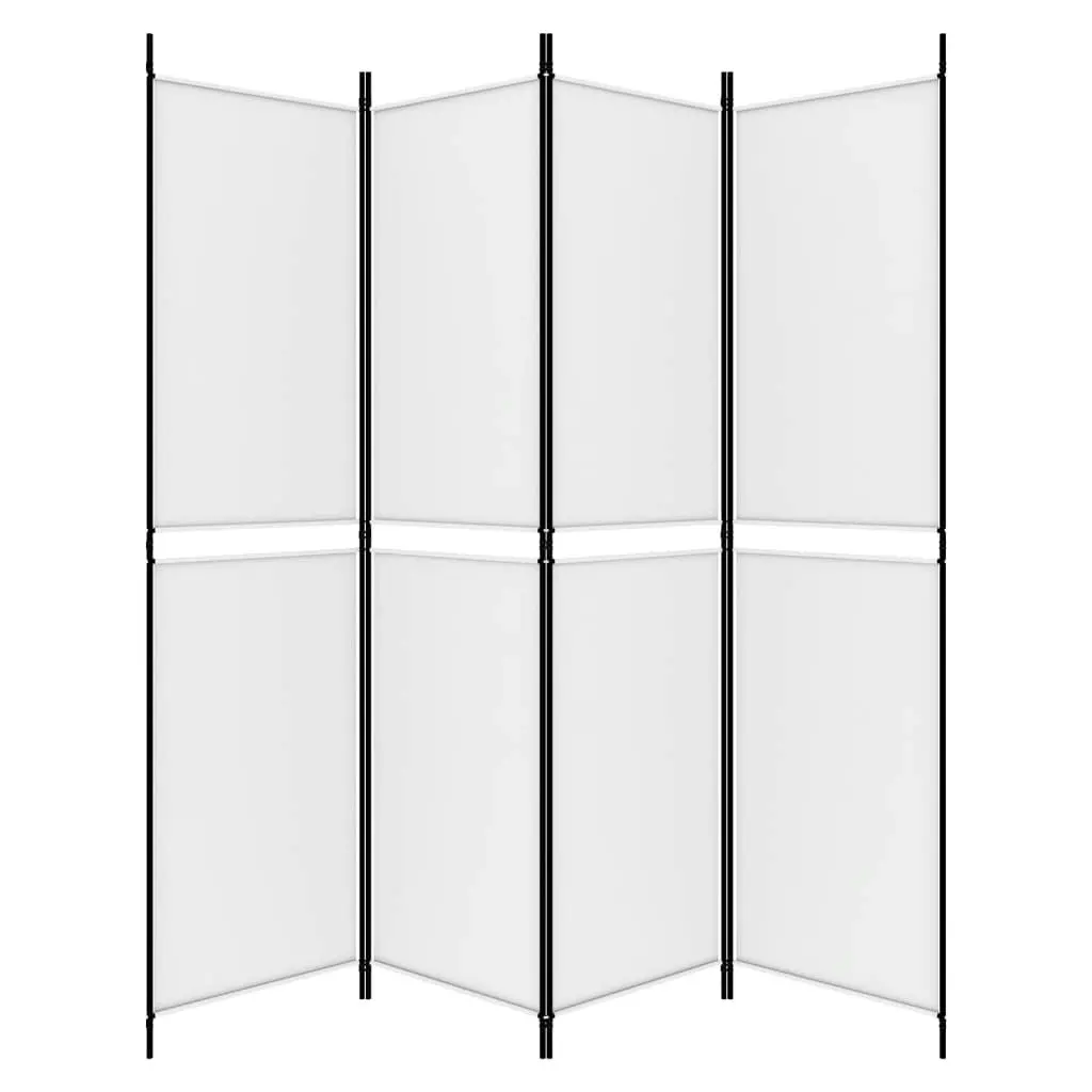 4-Panel Room Divider White 200x200 cm Fabric 350230