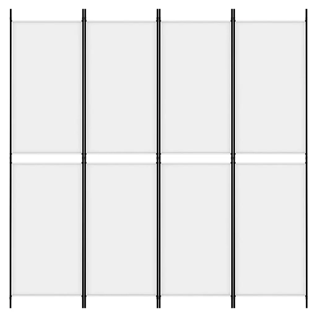 4-Panel Room Divider White 200x200 cm Fabric 350230