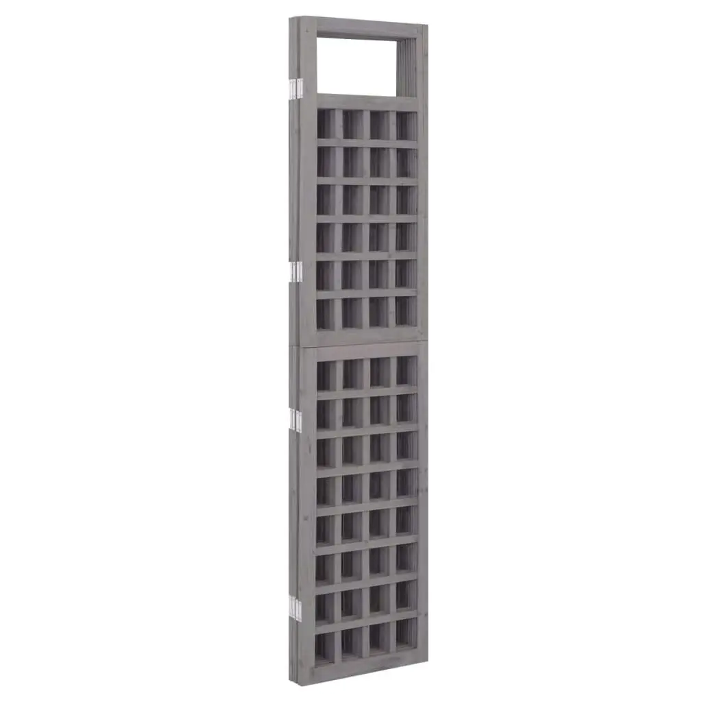 4-Panel Room Divider/Trellis Solid Fir Wood Grey 161x180 cm 316487