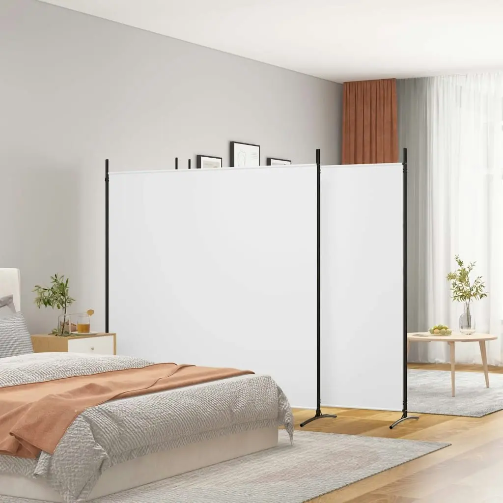 4-Panel Room Divider White 698x180 cm Fabric 350282