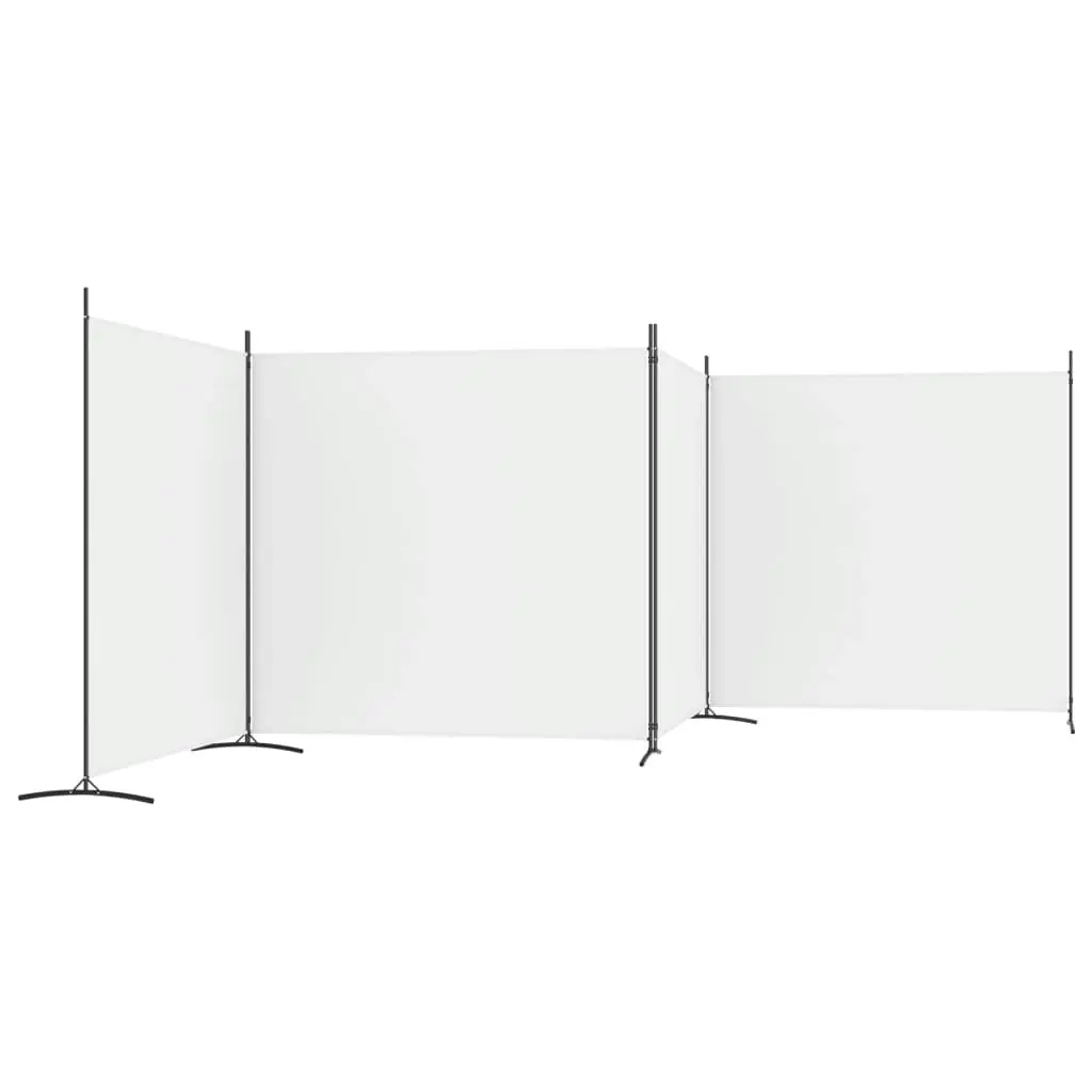 4-Panel Room Divider White 698x180 cm Fabric 350282