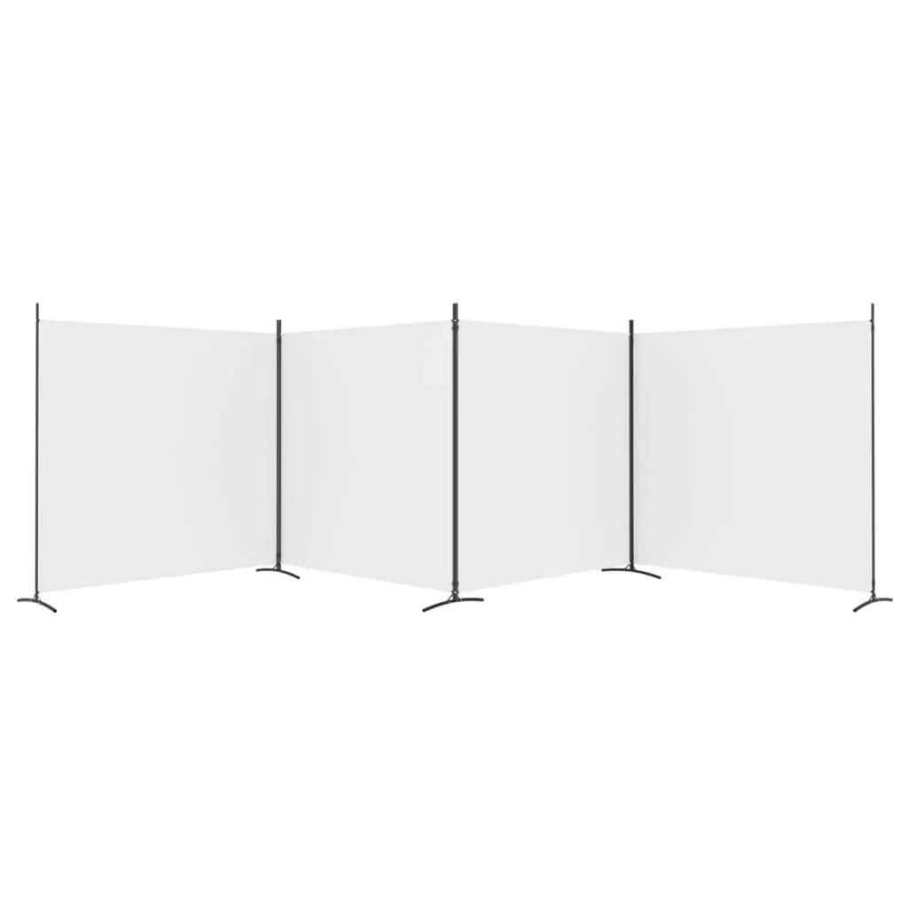 4-Panel Room Divider White 698x180 cm Fabric 350282