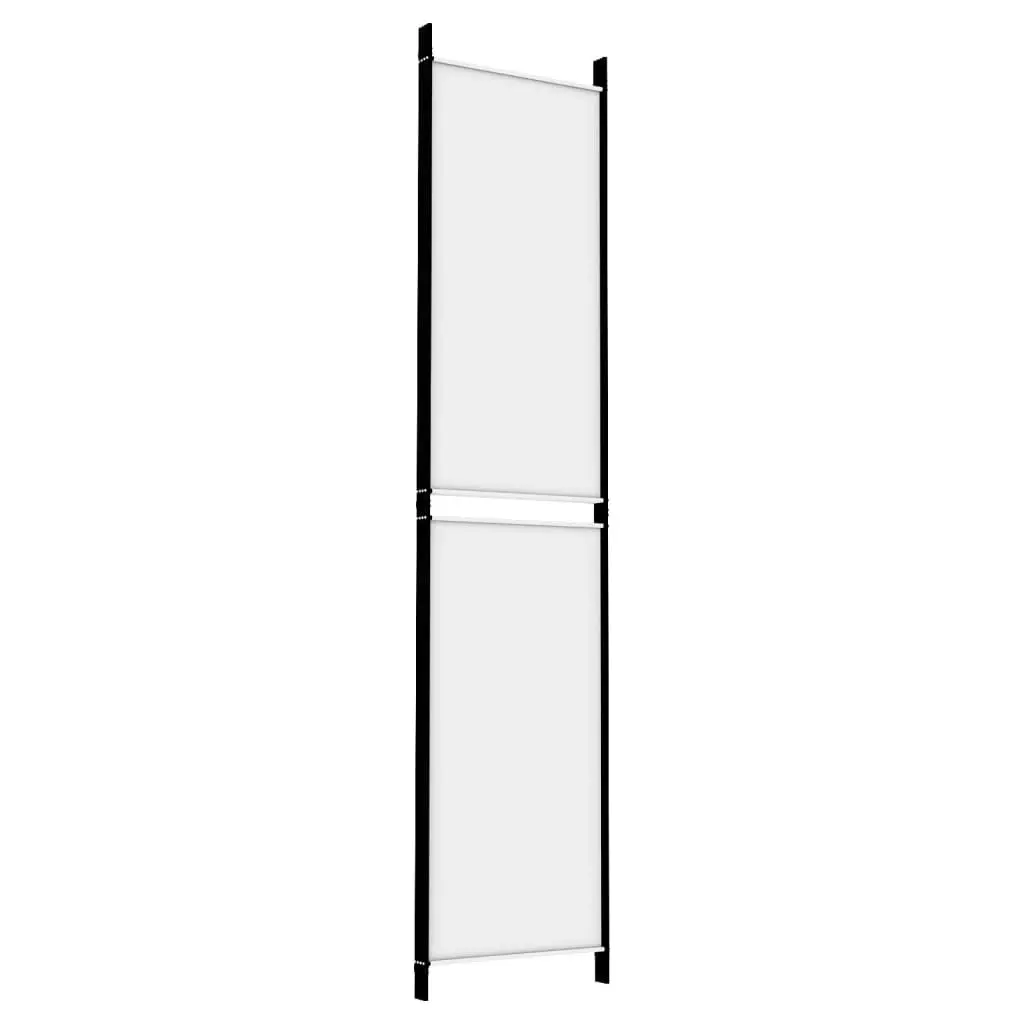 4-Panel Room Divider White 200x220 cm Fabric 350246