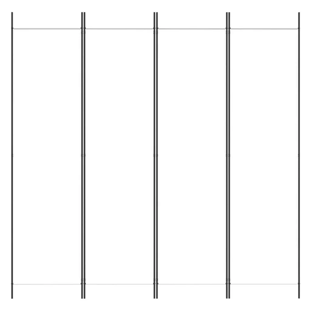 4-Panel Room Divider White 200x200 cm Fabric 350182