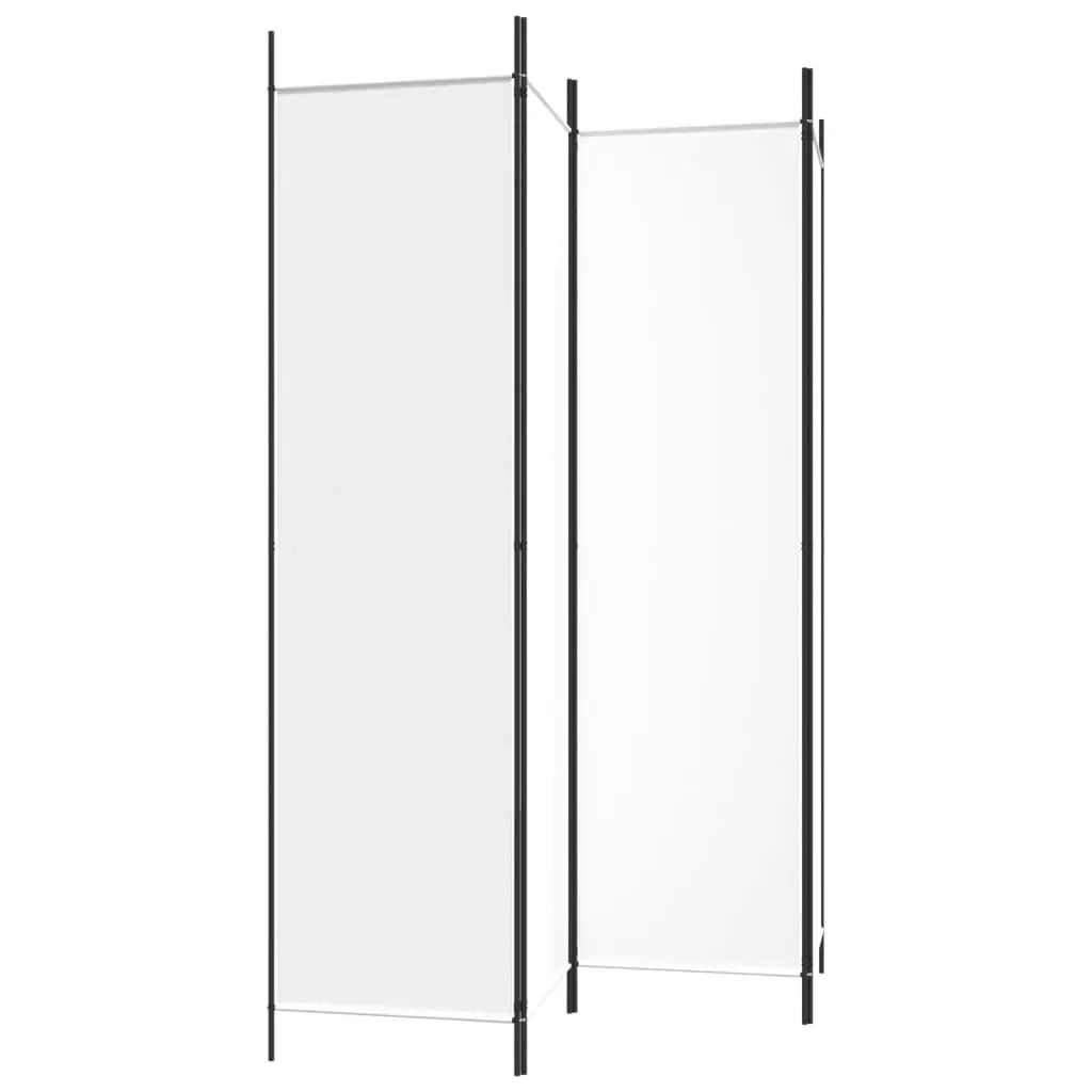 4-Panel Room Divider White 200x200 cm Fabric 350182