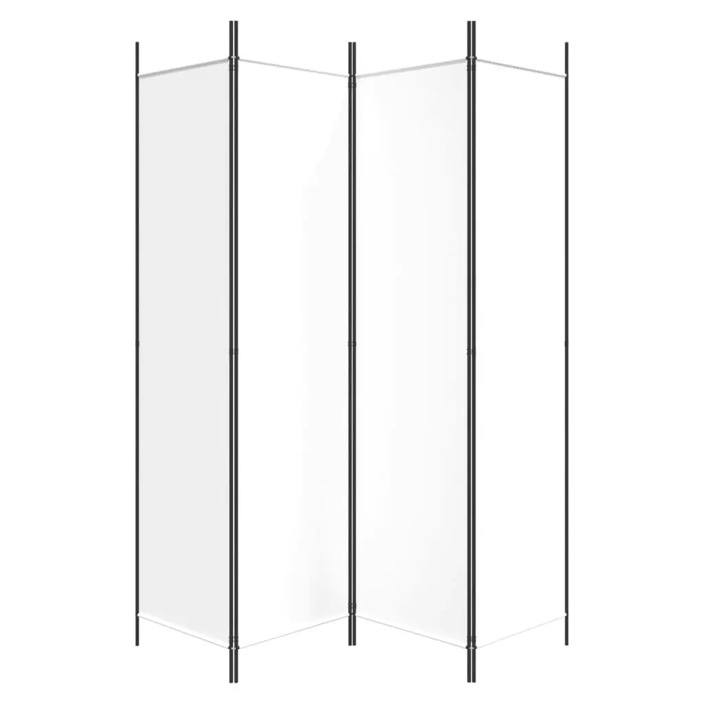 4-Panel Room Divider White 200x200 cm Fabric 350182