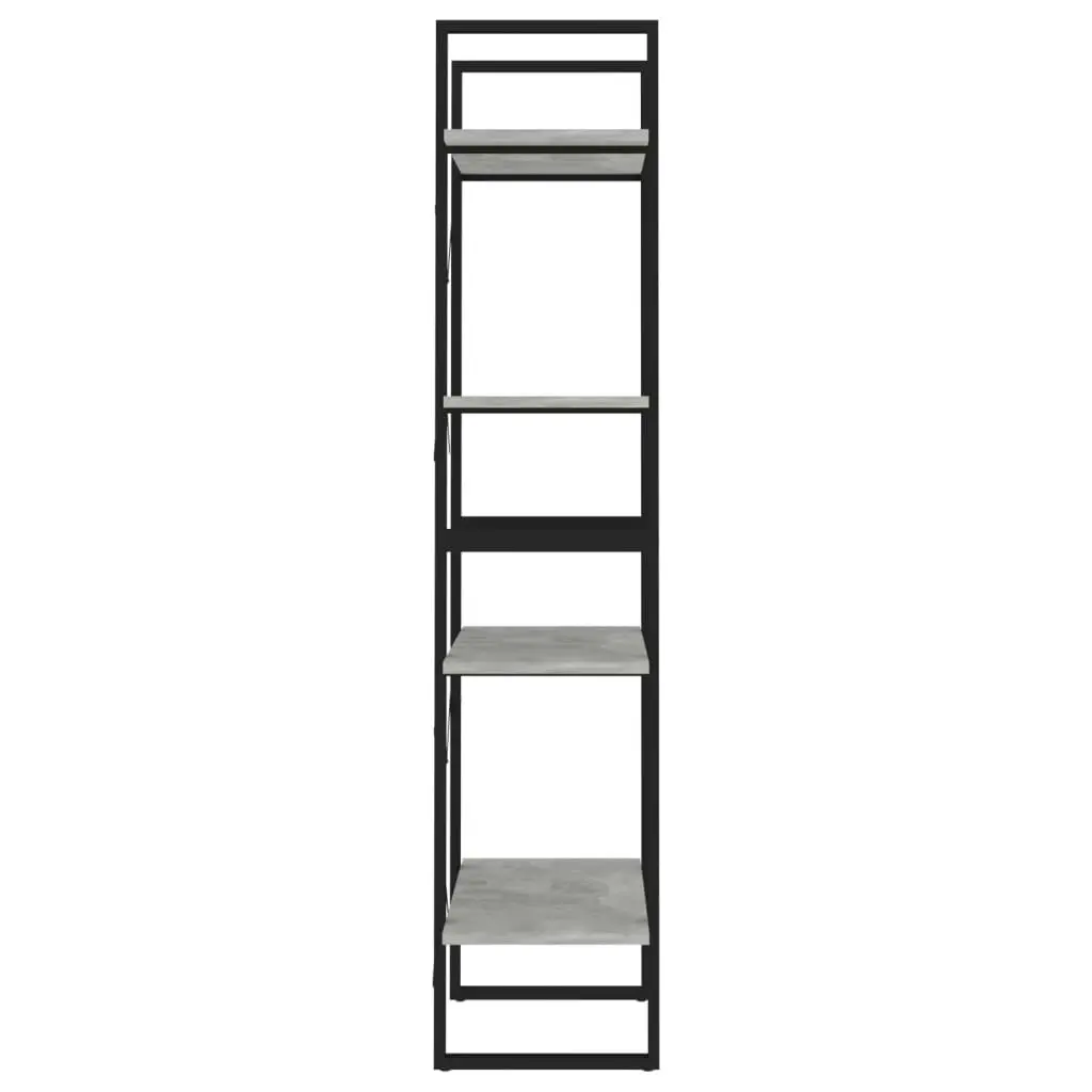 4-Tier Book Cabinet Concrete Grey 60x30x140 cm Engineered Wood 806441