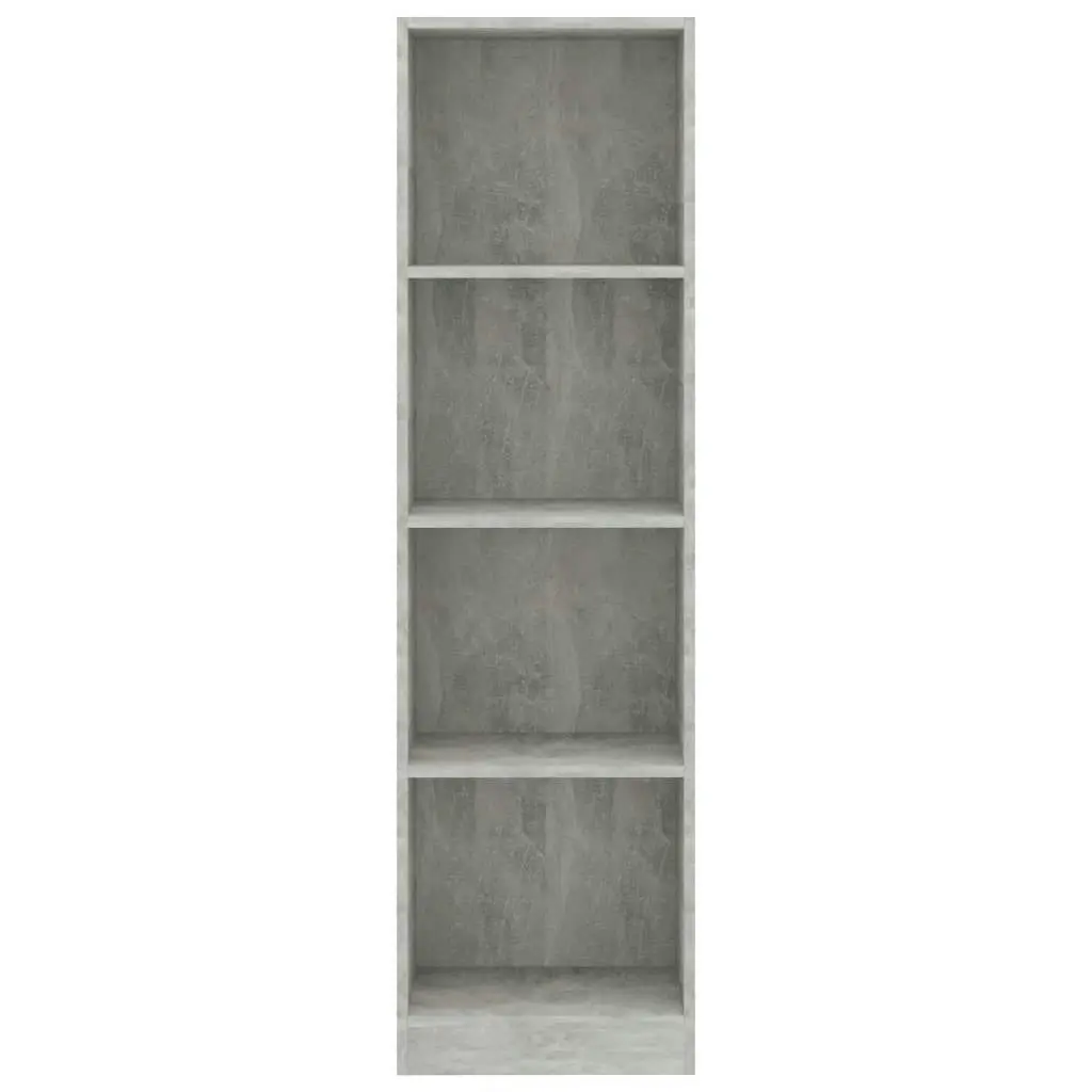 4-Tier Book Cabinet Concrete Grey 40x24x142 cm Engineered Wood 800841