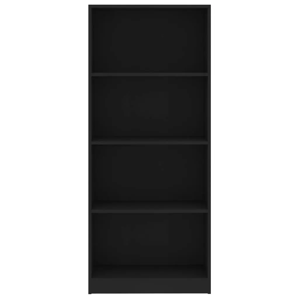 4-Tier Book Cabinet Black 60x24x142 cm Engineered Wood 800874