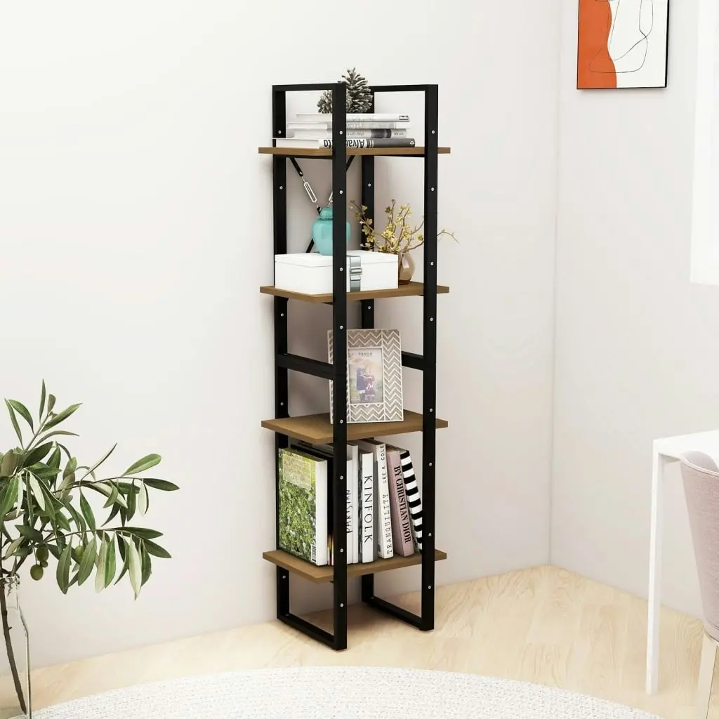 4-Tier Book Cabinet 40x30x140 cm Solid Pine Wood 806425