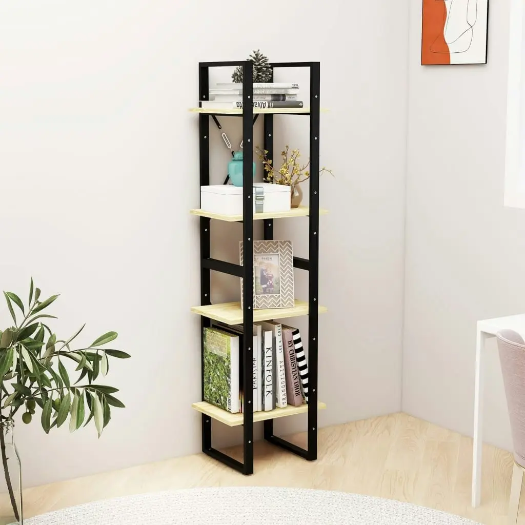 4-Tier Book Cabinet 40x30x140 cm Solid Pine Wood 806422