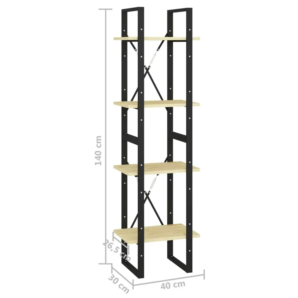 4-Tier Book Cabinet 40x30x140 cm Solid Pine Wood 806422