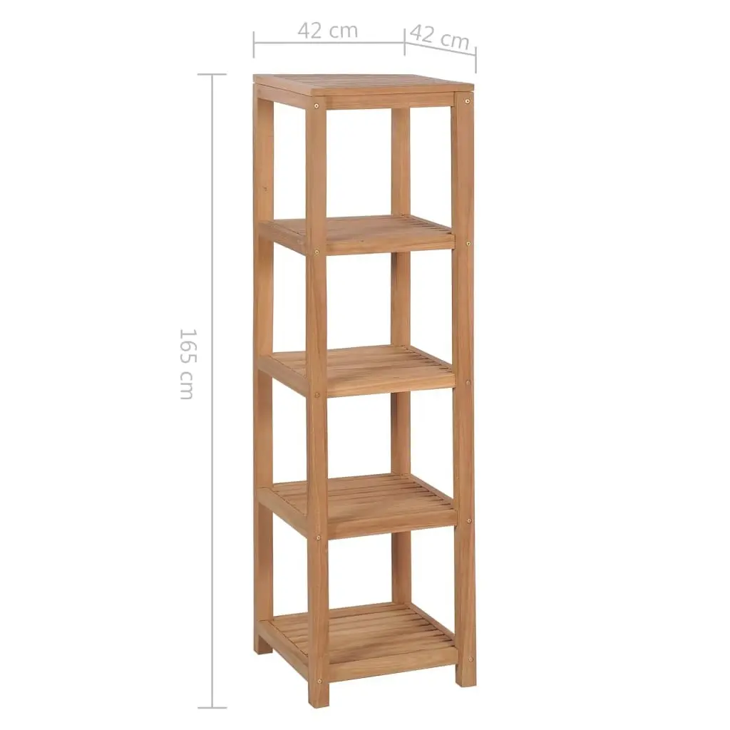 4-Tier Bathroom Storage Rack Solid Teak 42x42x165 cm 246500