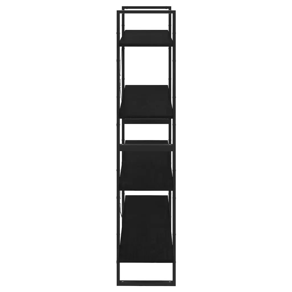 4-Tier Book Cabinet Black 100x30x140 cm Solid Pine Wood 806486