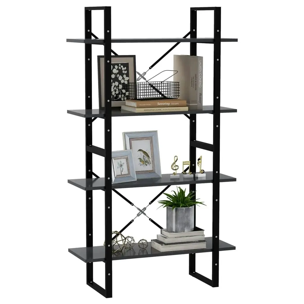 4-Tier Book Cabinet Grey 80x30x140 cm Engineered Wood 806459