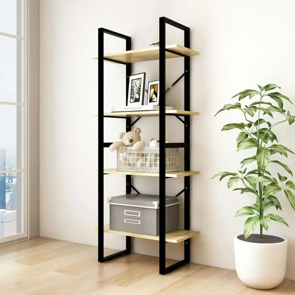 4-Tier Book Cabinet 60x30x140 cm Solid Pine Wood 806442