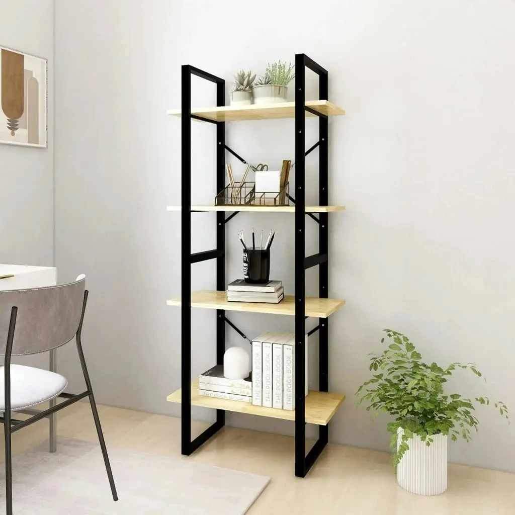 4-Tier Book Cabinet 60x30x140 cm Solid Pine Wood 806442