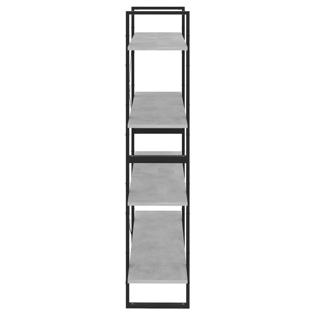 4-Tier Book Cabinet Concrete Grey 100x30x140 cm Engineered Wood 806481