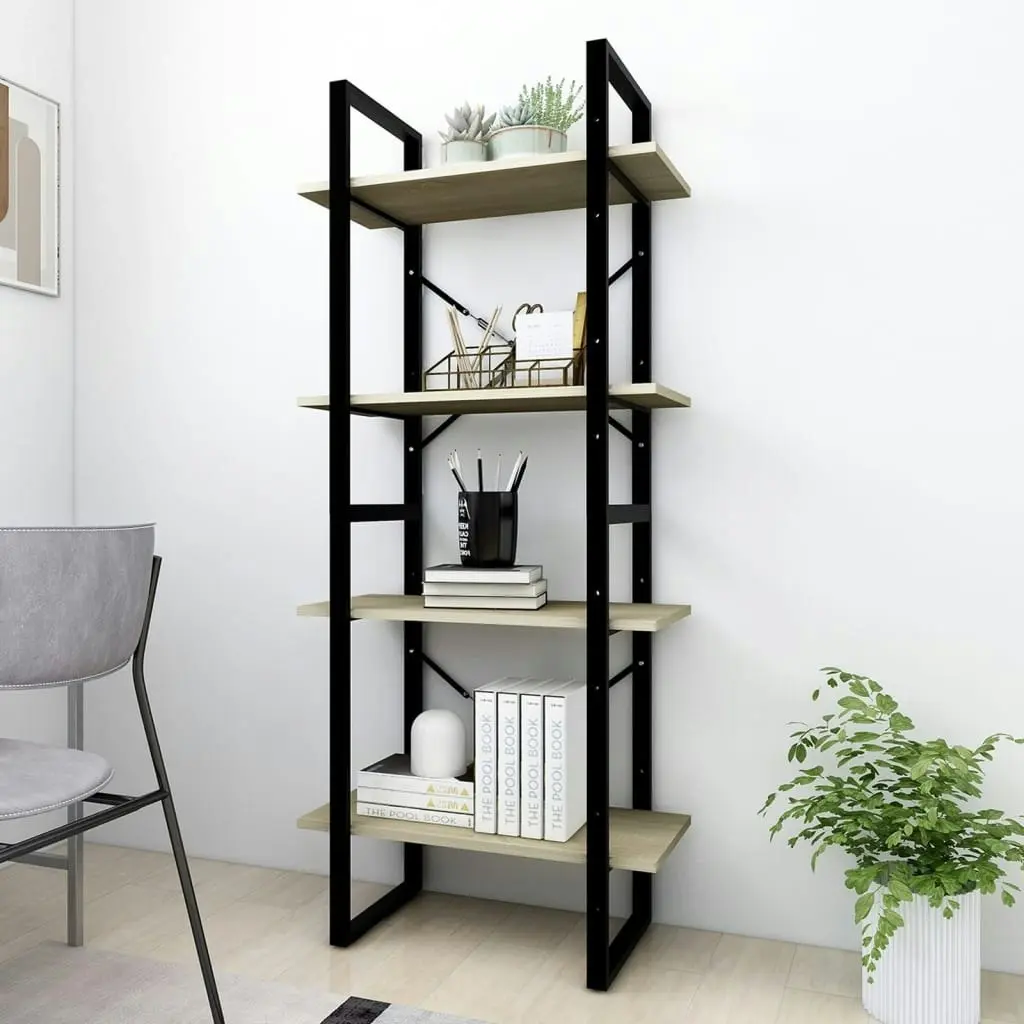 4-Tier Book Cabinet Sonoma Oak 60x30x140 cm Engineered Wood 806440