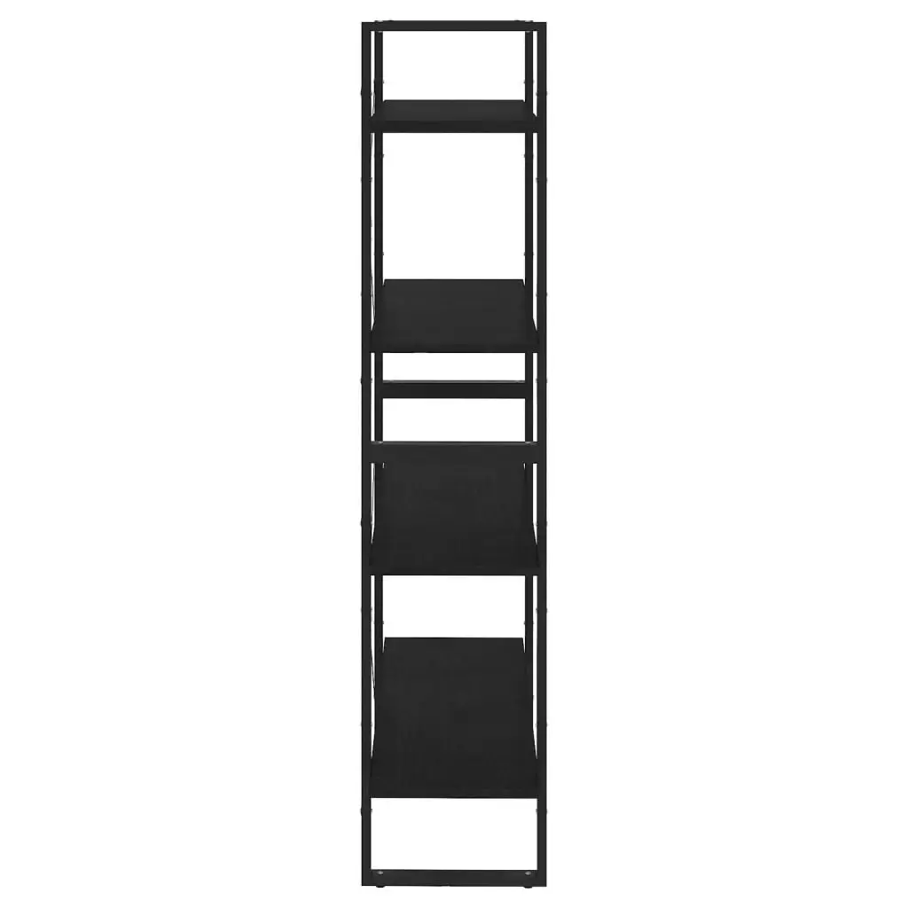 4-Tier Book Cabinet Black 80x30x140 cm Solid Pine Wood 806466