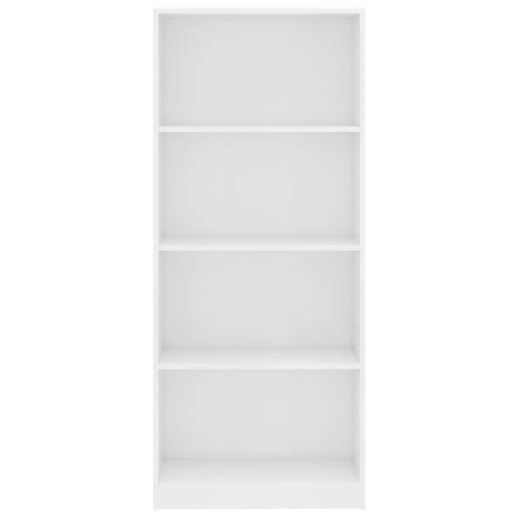 4-Tier Book Cabinet White 60x24x142 cm Engineered Wood 800873