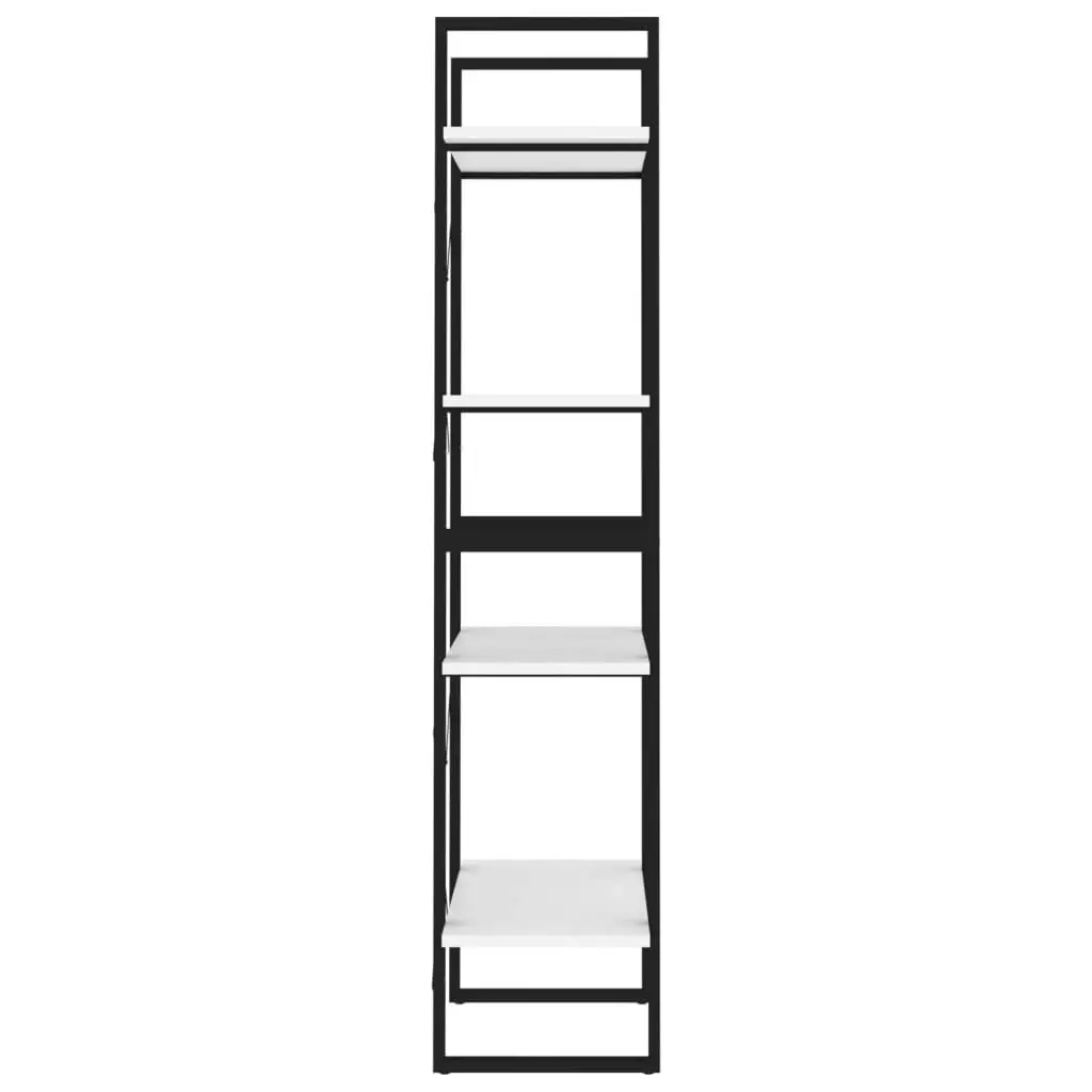 4-Tier Book Cabinet White 60x30x140 cm Engineered Wood 806437