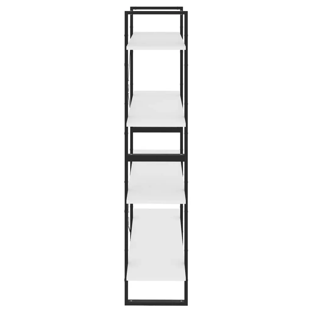 4-Tier Book Cabinet White 100x30x140 cm Engineered Wood 806477