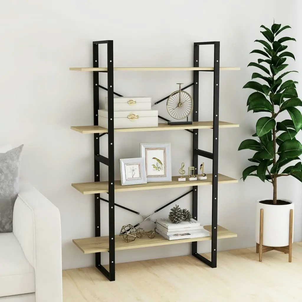 4-Tier Book Cabinet Sonoma Oak 100x30x140 cm Engineered Wood 806480