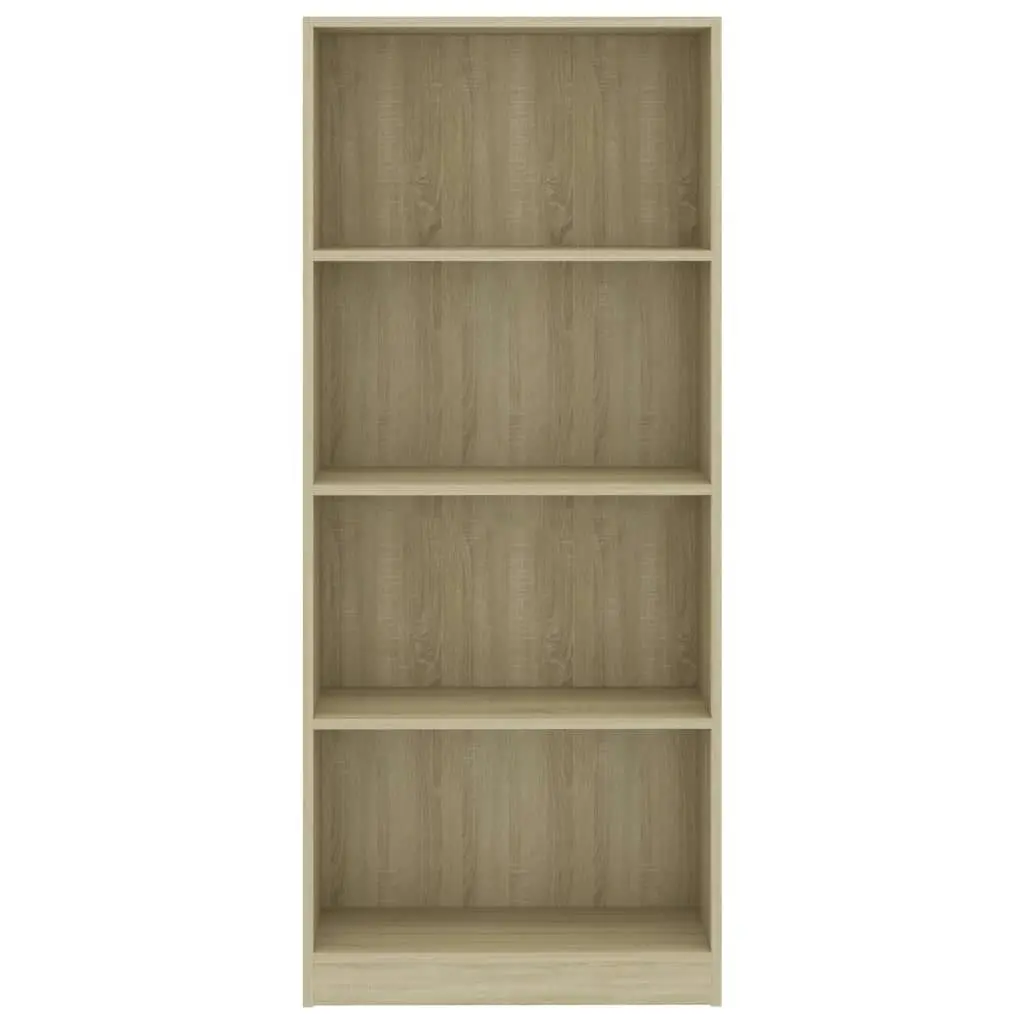 4-Tier Book Cabinet Sonoma Oak 60x24x142 cm Engineered Wood 800876