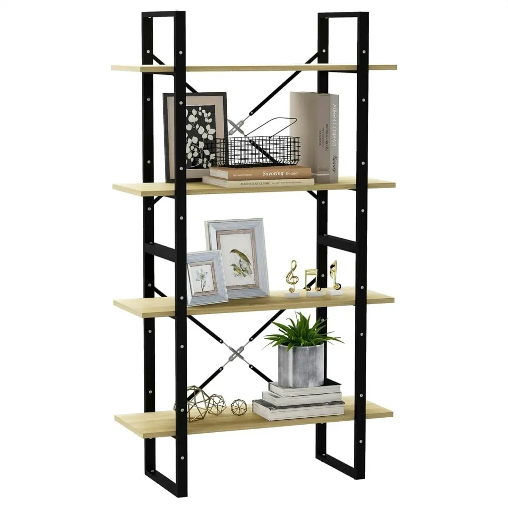 4-Tier Book Cabinet Sonoma Oak 80x30x140 cm Engineered Wood 806460