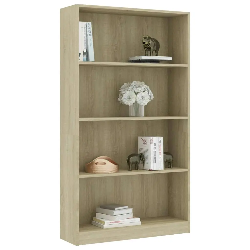 4-Tier Book Cabinet Sonoma Oak 80x24x142 cm Engineered Wood 800912