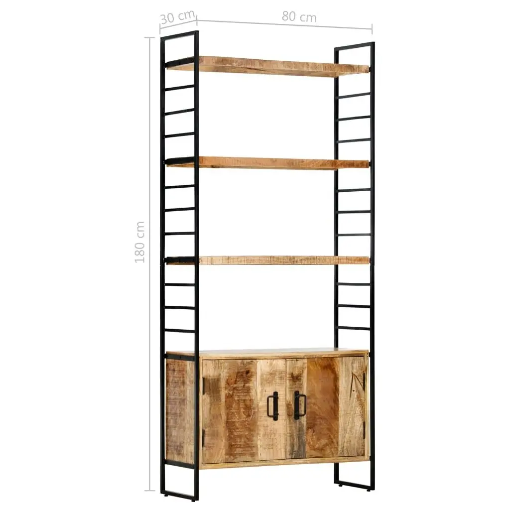 4-Tier Bookcase 80x30x180 cm Rough Mango Wood 284422