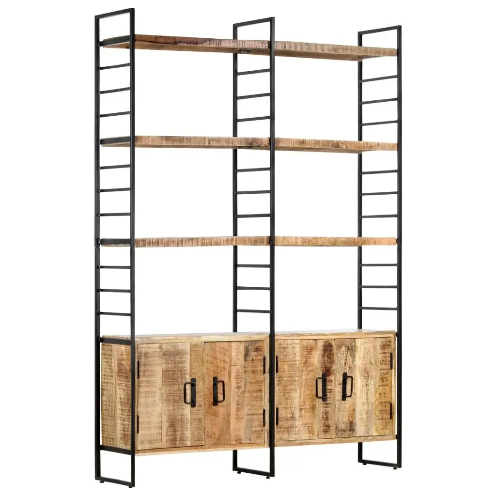 4-Tier Bookcase 124x30x180 cm Rough Mango Wood 284418