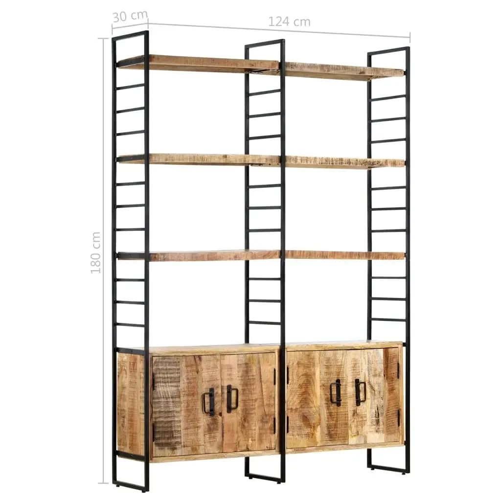 4-Tier Bookcase 124x30x180 cm Rough Mango Wood 284418