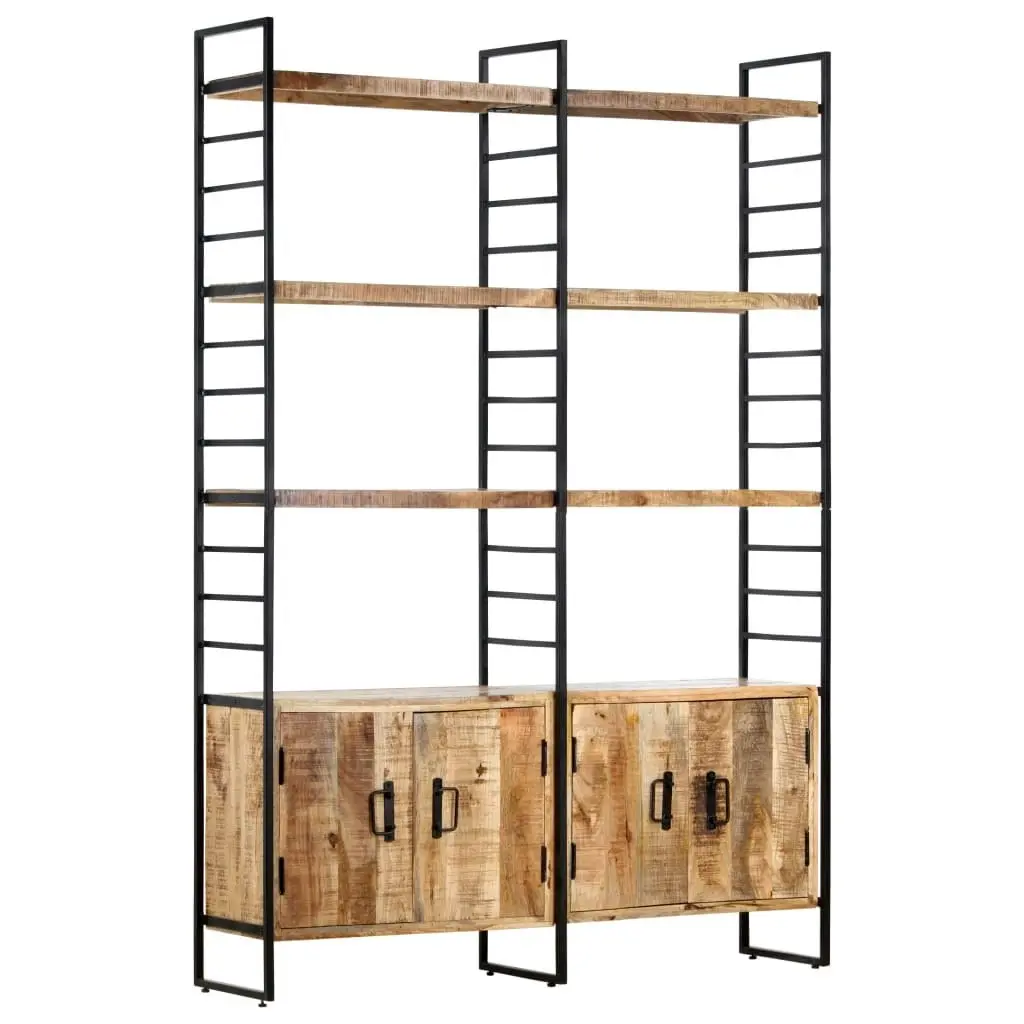 4-Tier Bookcase 124x30x180 cm Rough Mango Wood 284418